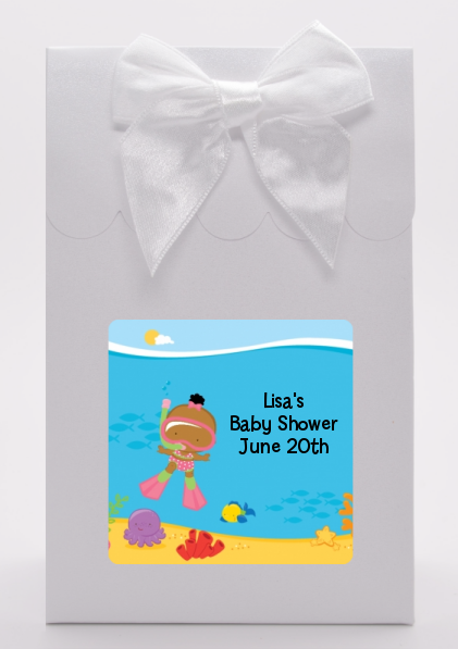 Under the Sea African American Baby Girl Snorkeling - Baby Shower Goodie Bags