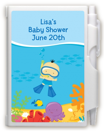 Under the Sea Asian Baby Boy Snorkeling - Baby Shower Personalized Notebook Favor