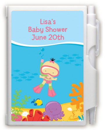 Under the Sea Asian Baby Girl Snorkeling - Baby Shower Personalized Notebook Favor
