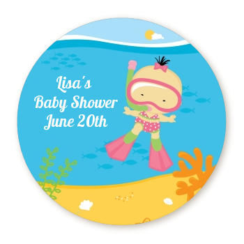  Under the Sea Asian Baby Girl Snorkeling - Personalized Baby Shower Table Confetti 