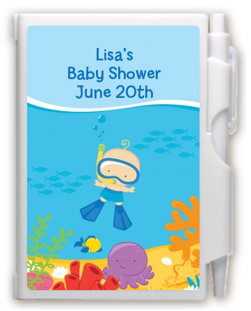 Under the Sea Baby Boy Snorkeling - Baby Shower Personalized Notebook Favor