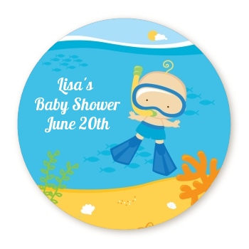  Under the Sea Baby Boy Snorkeling - Personalized Baby Shower Table Confetti 