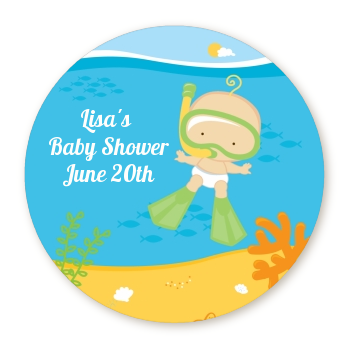  Under the Sea Baby Snorkeling - Personalized Baby Shower Table Confetti 