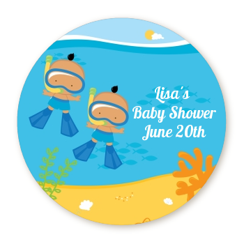  Under the Sea Hispanic Baby Boy Twins Snorkeling - Personalized Baby Shower Table Confetti 