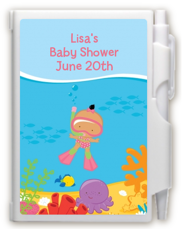 Under the Sea Hispanic Baby Girl Snorkeling - Baby Shower Personalized Notebook Favor