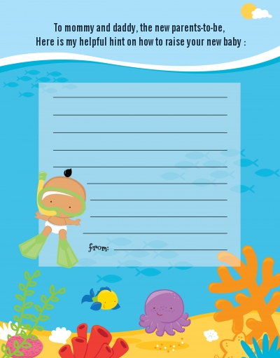 Under the Sea Hispanic Baby Snorkeling - Baby Shower Notes of Advice