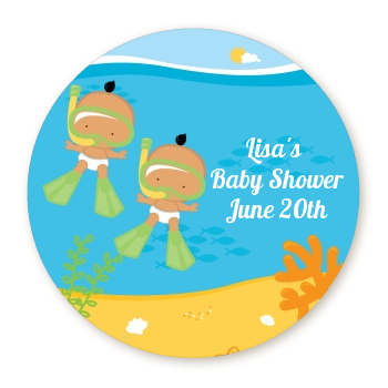  Under the Sea Hispanic Baby Twins Snorkeling - Personalized Baby Shower Table Confetti 