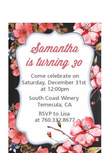 Watercolor Floral - Birthday Party Petite Invitations
