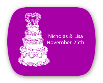 Wedding Cake - Personalized Bridal Shower Rounded Corner Stickers