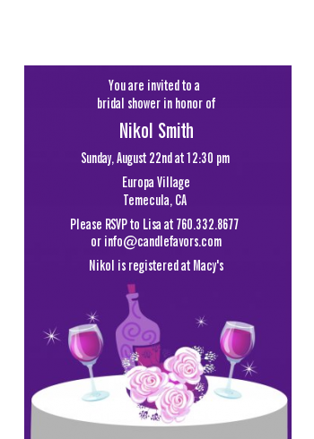 Wine Tasting - Bridal Shower Petite Invitations