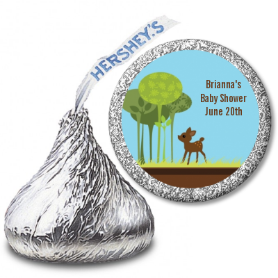 Woodland Forest - Hershey Kiss Baby Shower Sticker Labels