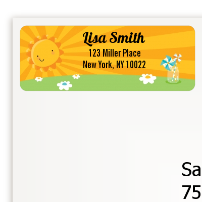 You Are My Sunshine - Birthday Party Return Address Labels