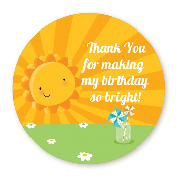  You Are My Sunshine - Round Personalized Birthday Party Sticker Labels 