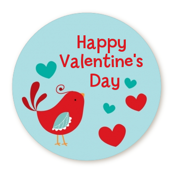 Your The Tweetest Little Birdie - Round Personalized Valentines Day Sticker Labels 