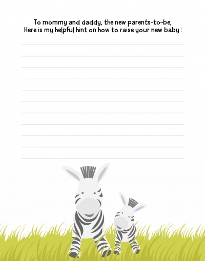 Zebra - Baby Shower Notes of Advice