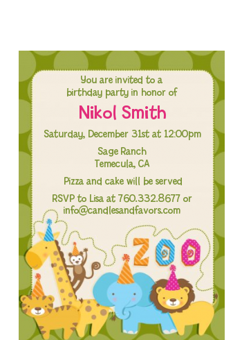 Zoo Crew - Birthday Party Petite Invitations