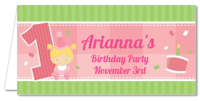 1st Birthday Girl - Personalized Birthday Party Place Cards