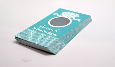  Engagement Ring Aqua - Bridal Shower Scratch Off Tickets 