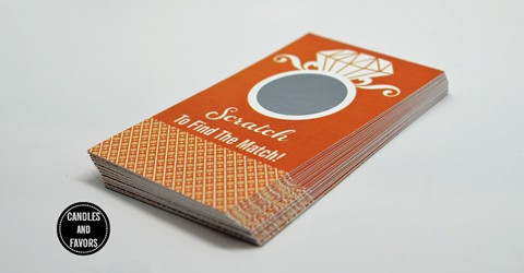  Engagement Ring Orange - Bridal Shower Scratch Off Tickets 