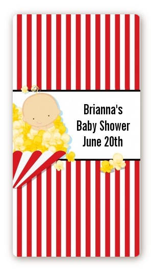  About To Pop &reg; - Custom Rectangle Baby Shower Sticker/Labels Caucasian