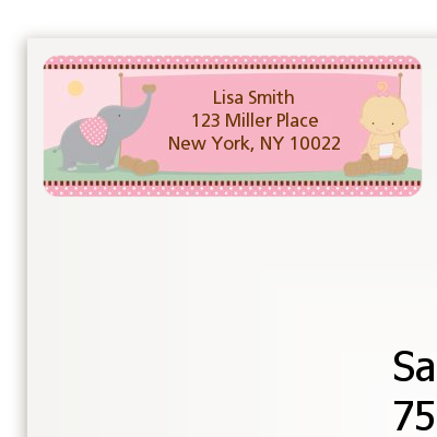 Our Little Peanut Girl - Baby Shower Return Address Labels