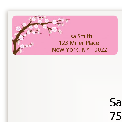 Cherry Blossom - Baby Shower Return Address Labels