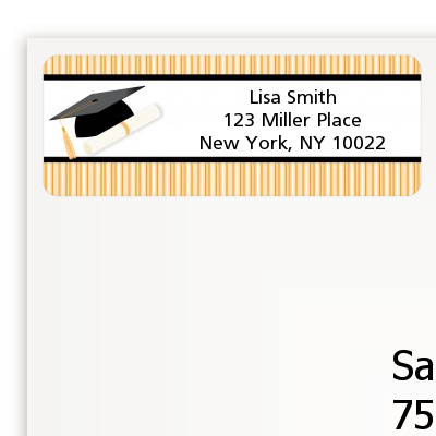 Graduation Cap - Graduation Party Return Address Labels