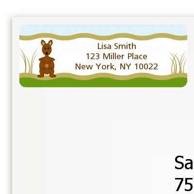 Kangaroo - Baby Shower Return Address Labels