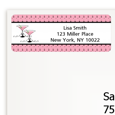 Martini Glasses - Bridal Shower Return Address Labels