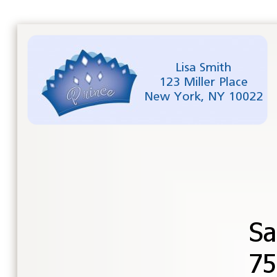 Prince Crown - Baby Shower Return Address Labels