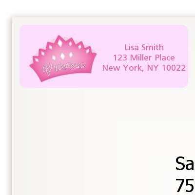 Princess Crown - Baby Shower Return Address Labels