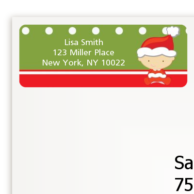 Christmas Baby Caucasian - Baby Shower Return Address Labels