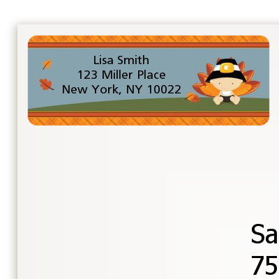 Little Turkey Boy - Baby Shower Return Address Labels