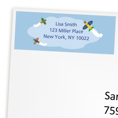 Airplane - Birthday Party Return Address Labels