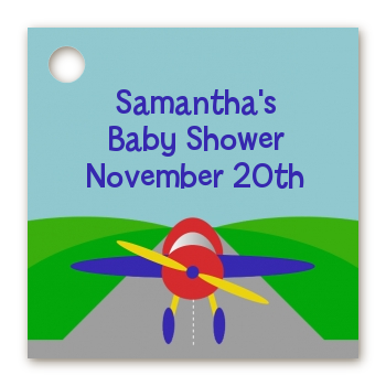 Airplane - Personalized Baby Shower Card Stock Favor Tags