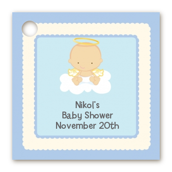 Angel in the Cloud Boy - Personalized Baby Shower Card Stock Favor Tags