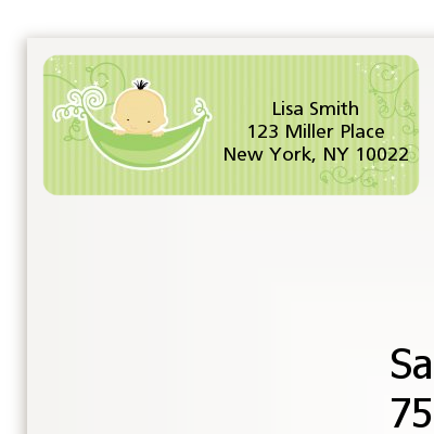 Sweet Pea Asian Boy - Baby Shower Return Address Labels