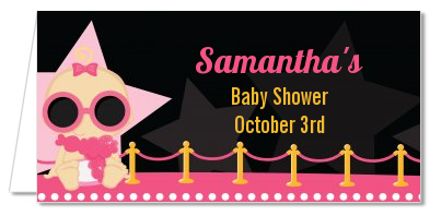 A Star Is Born Hollywood Black|Pink - Personalized Baby Shower Place Cards