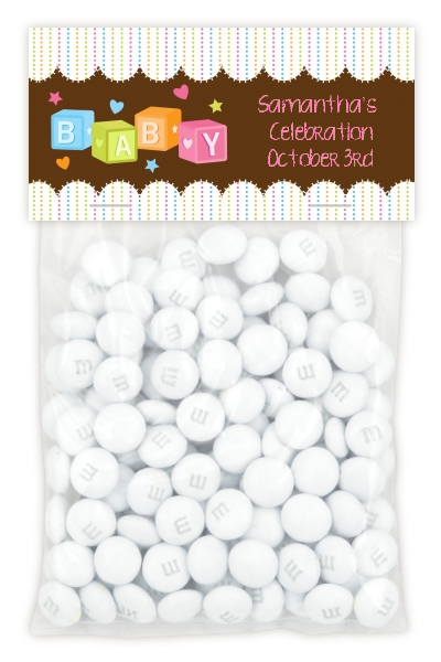 Baby Blocks - Custom Baby Shower Treat Bag Topper