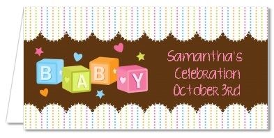 Baby Blocks - Personalized Baby Shower Place Cards