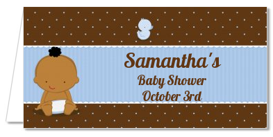 Baby Boy African American - Personalized Baby Shower Place Cards