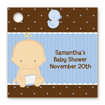 Baby Boy Caucasian - Personalized Baby Shower Card Stock Favor Tags