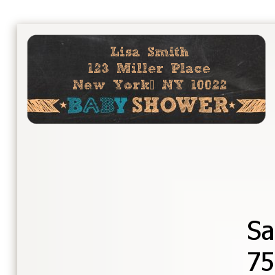 Baby Boy Chalk Inspired - Baby Shower Return Address Labels