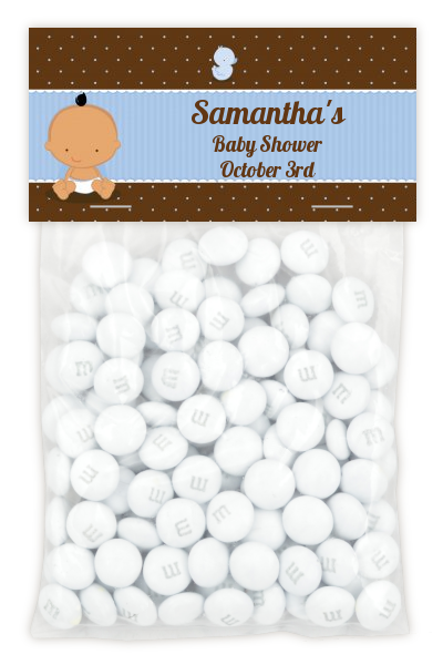 Baby Boy Hispanic - Custom Baby Shower Treat Bag Topper