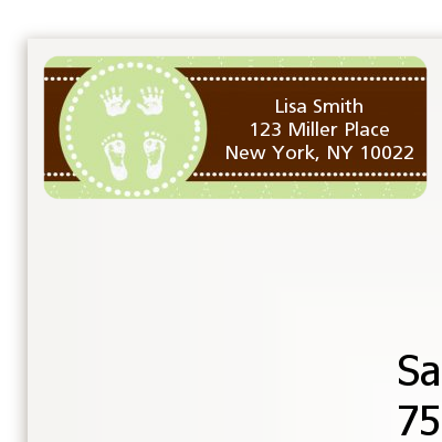 Baby Feet Pitter Patter Neutral - Baby Shower Return Address Labels