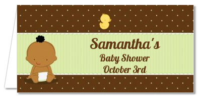 Baby Neutral African American - Personalized Baby Shower Place Cards