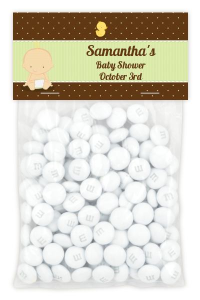 Baby Neutral Caucasian - Custom Baby Shower Treat Bag Topper