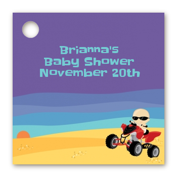 Baby On A Quad - Personalized Baby Shower Card Stock Favor Tags