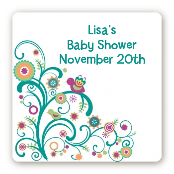 Baby Sprinkle - Square Personalized Baby Shower Sticker Labels