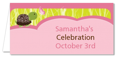 Baby Turtle Pink - Personalized Baby Shower Place Cards